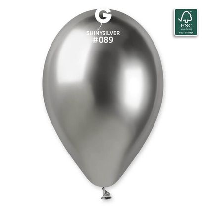 Balóny saténové strieborné 33cm 6ks