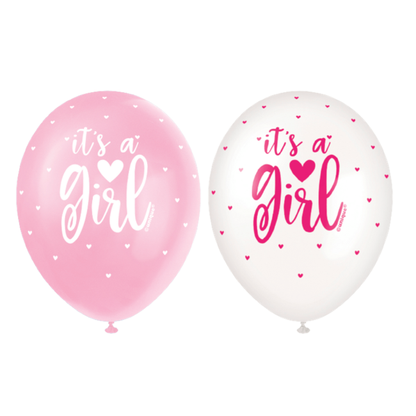 Balóny It´s a Girl srdiečka 30cm 5ks