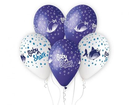 Balóny Žraloky modro-biele 30cm 5ks