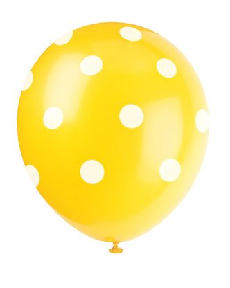 Balóny žlté bodky 30cm 6ks