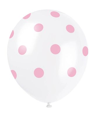 Balóny svetloružové bodky 30cm 6ks