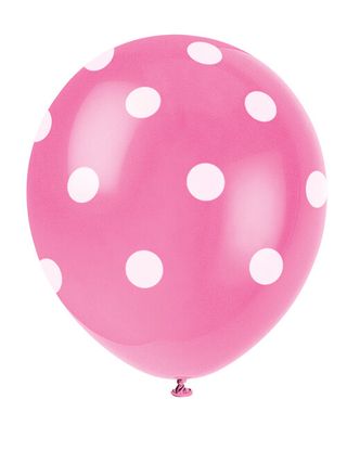 Balóny ružové bodky 30cm 6ks