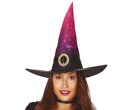 Čarodejnícky klobúk čierno-ružový