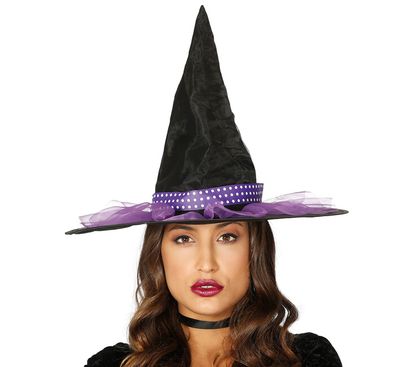 Čarodejnícky klobúk fialovo-čierny