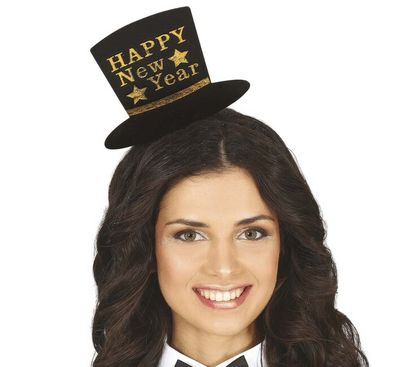Čelenka klobúčik Happy New Year zlatý