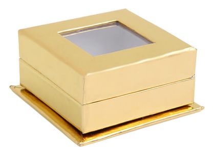 Darčekové krabičky s okienkom zlaté 4ks 6x6x2cm