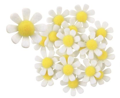 Nalepovacie ozdoby kvety biele 3,5cm 18ks