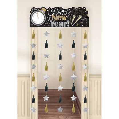 Dekorácia na dvere Happy New Year 195 x 99 cm