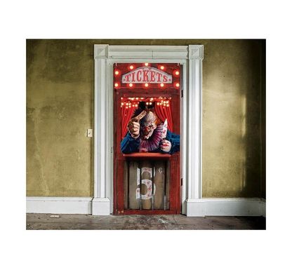 Dekorácia na dvere Klaun Pennywise 180x80cm
