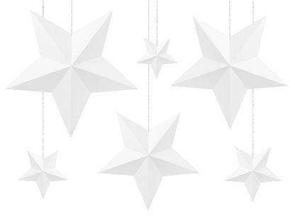 Visiace dekorácie Hviezdy biele 6ks