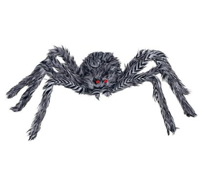 Dekoračný pavúk sivý s červenými očami 60cm