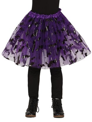 Detská sukňa tutu fialová s netopiermi 30cm