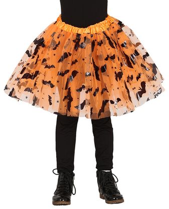 Detská sukňa tutu oranžová s netopiermi 30cm