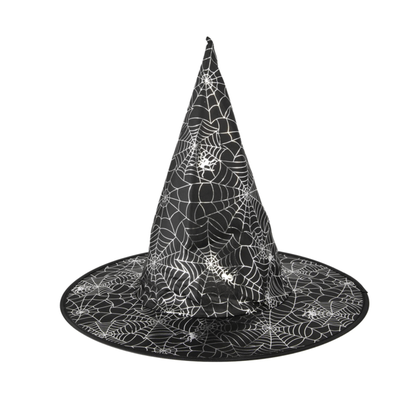 Detský čarodejnícky klobúk čierna pavučina 38x32cm