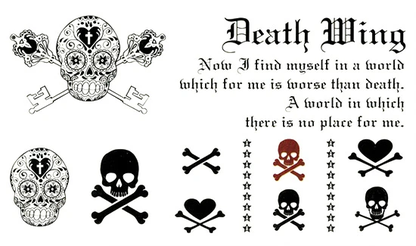 Dočasné tetovačky Death Skull 60x105mm