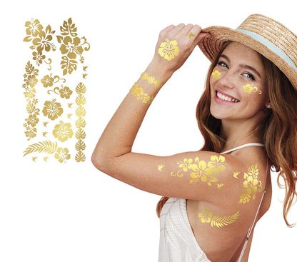 Dočasné tetovačky Zlaté kvety