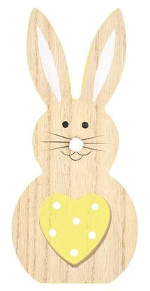 Drevený zajac so žltým srdcom 20cm