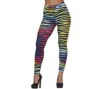 Elastické nohavice farebné s tigrimi pruhmi L
