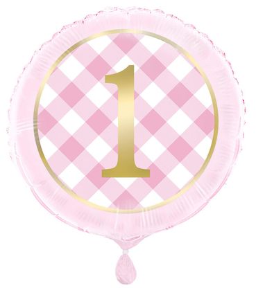 Fóliový balón 1.narodeniny dievčatko ružovo zlatý 45cm