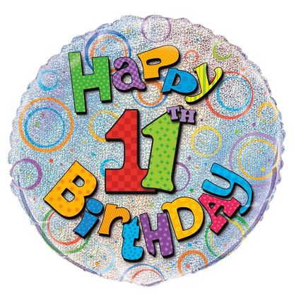 Fóliový balón 11 Happy Birthday 45cm