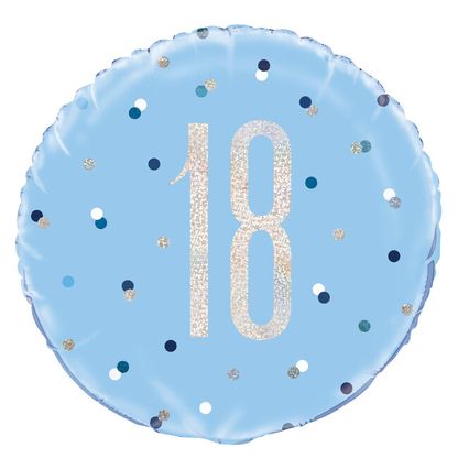 Fóliový balón 18 Birthday modrý 45cm