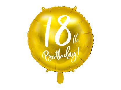 Fóliový balón 18th Birthday zlatý 45cm