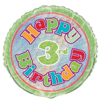 Fóliový balón 3 Happy Birthday 45cm