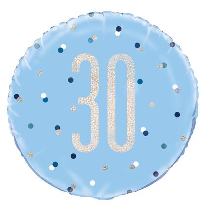 Fóliový balón 30 Birthday modrý 45cm