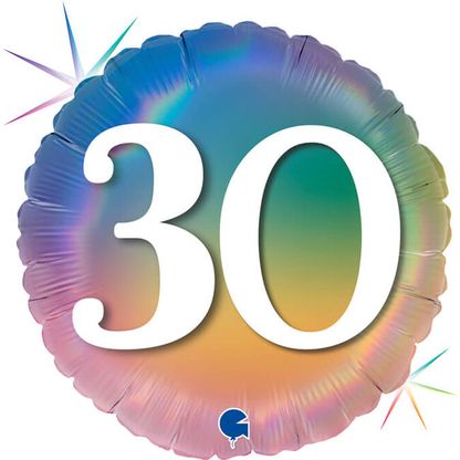Fóliový balón 30 narodeniny dúhový 46cm