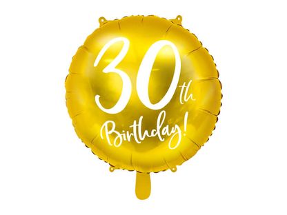 Fóliový balón 30th Birthday zlatý 45cm