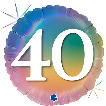 Fóliový balón 40 narodeniny dúhový 46cm