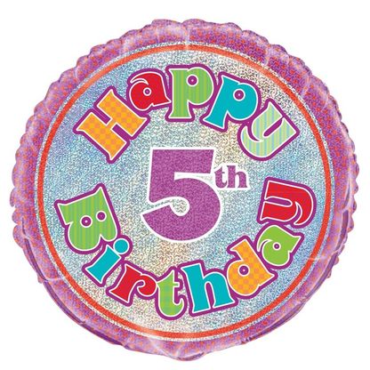 Fóliový balón 5 Happy Birthday 45cm
