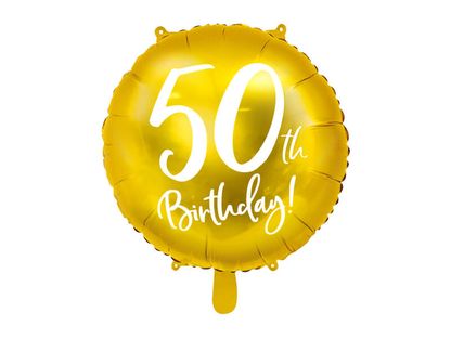 Fóliový balón 50th Birthday zlatý 45cm
