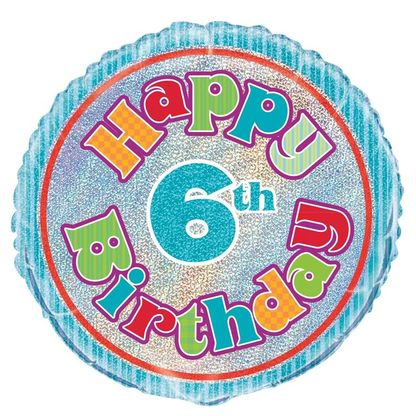 Fóliový balón 6 Happy Birthday 45cm