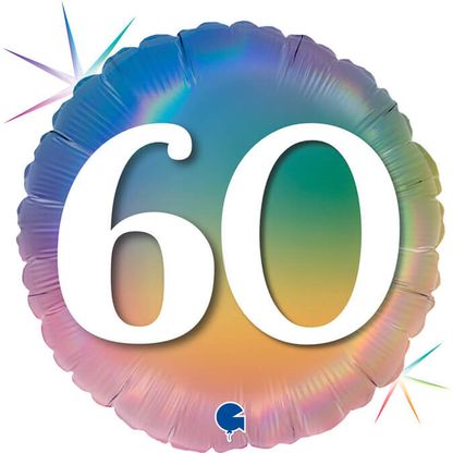 Fóliový balón 60 narodeniny dúhový 46cm