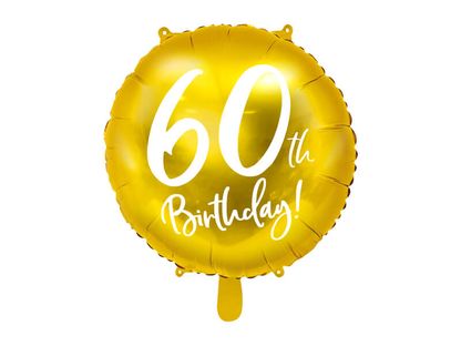 Fóliový balón 60th Birthday zlatý 45cm