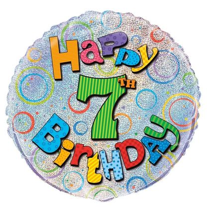 Fóliový balón 7 Happy Birthday 45cm