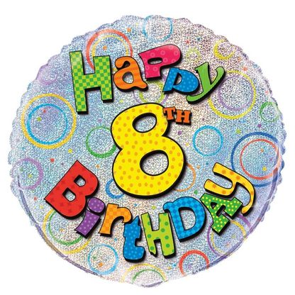 Fóliový balón 8 Happy Birthday 45cm