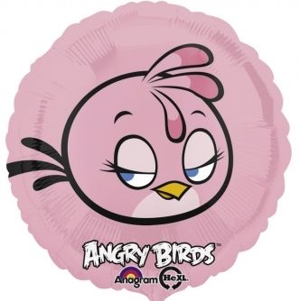 Fóliový balón Angry birds ružový 45cm