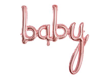 Balónový banner Baby ružovo zlatý 73x75cm
