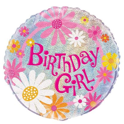 Fóliový balón Birthday Girl glitz 45cm