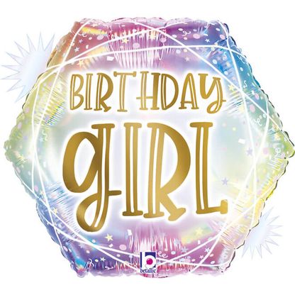 Fóliový balón Birthday Girl pastelový 45cm