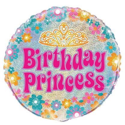 Fóliový balón Birthday Princess Prism 45cm