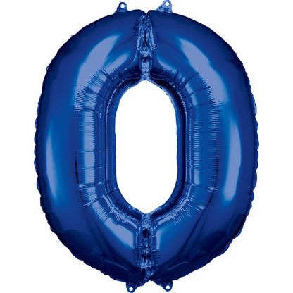 Fóliový balón číslo 0 modrý 86cm