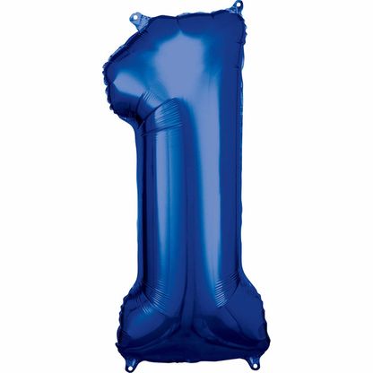 Fóliový balón číslo 1 modrý 86cm