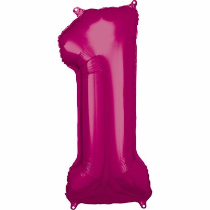 Fóliový balón číslo 1 ružový 86cm