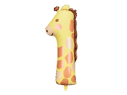 Fóliový balón číslo 1 Žirafa 92cm