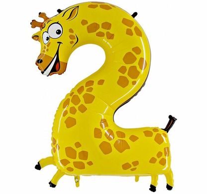 Fóliový balón číslo 2 Žirafa 104cm