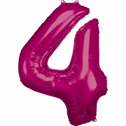 Fóliový balón číslo 4 ružový 86cm