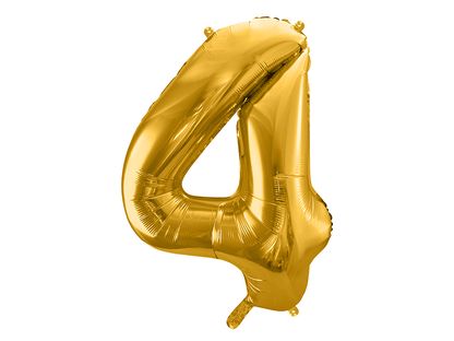 Fóliový balón Číslo 4 zlatý 86cm